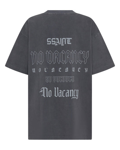 NO VACANCY TEE CHARCOAL ACID WASH