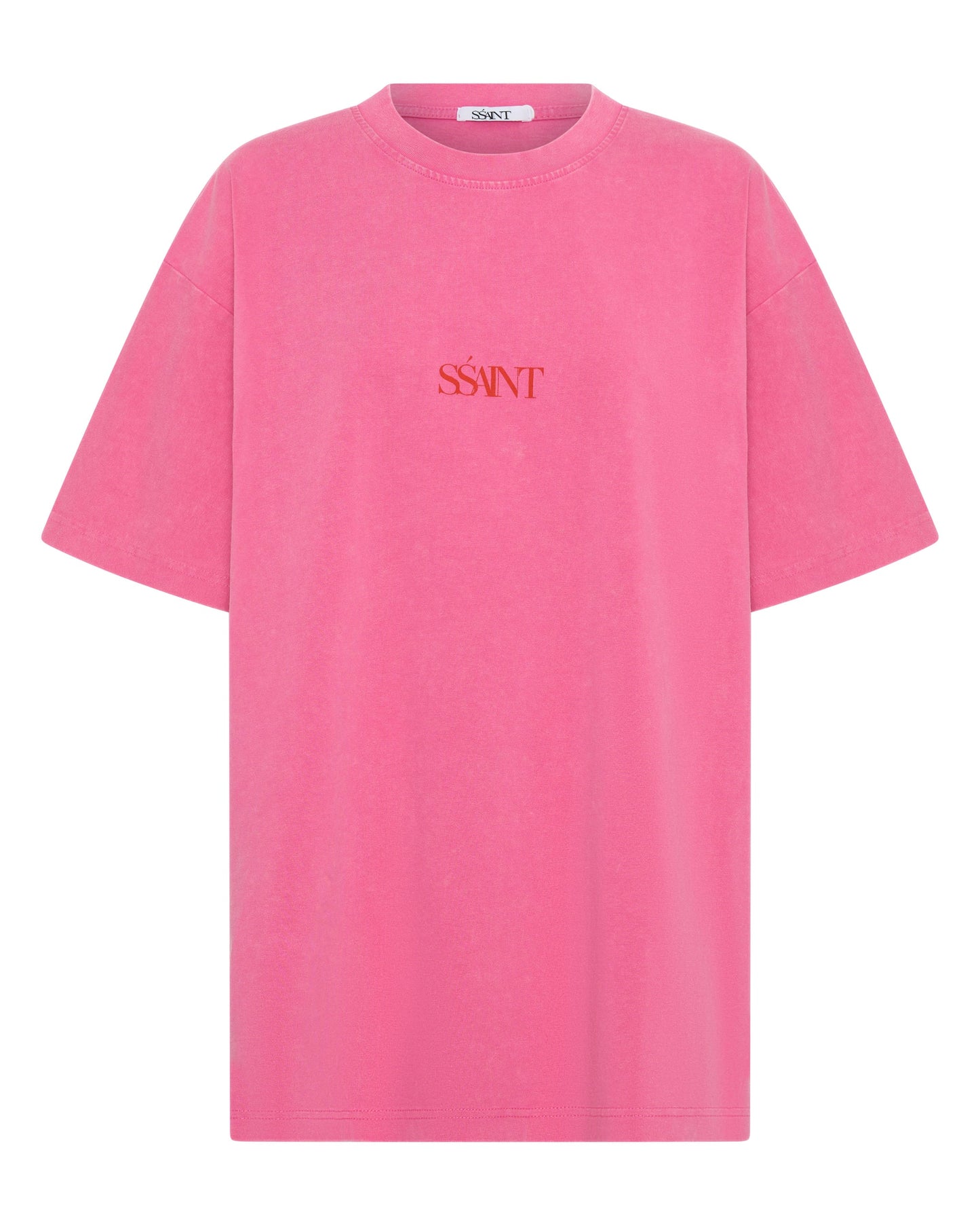 NO VACANCY TEE - DARK PINK ACID WASH