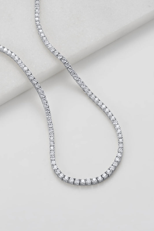 Dani Tennis Necklace - Silver 50cm