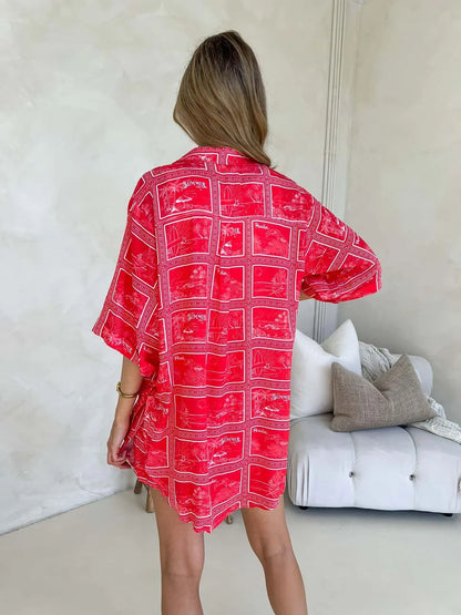 Aria Button Up Matching Shirt & Shorts Set - Port Vila
