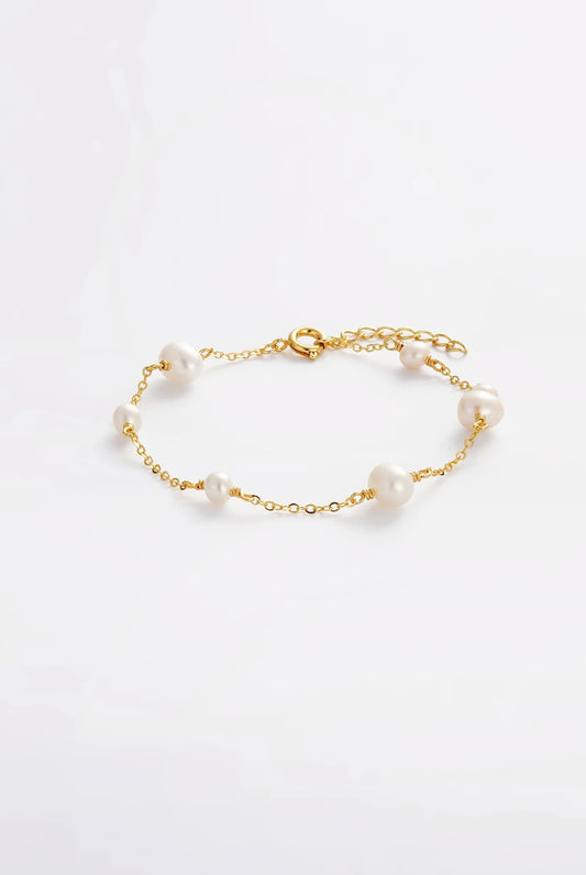 Luna Pearl Bracelet - Gold