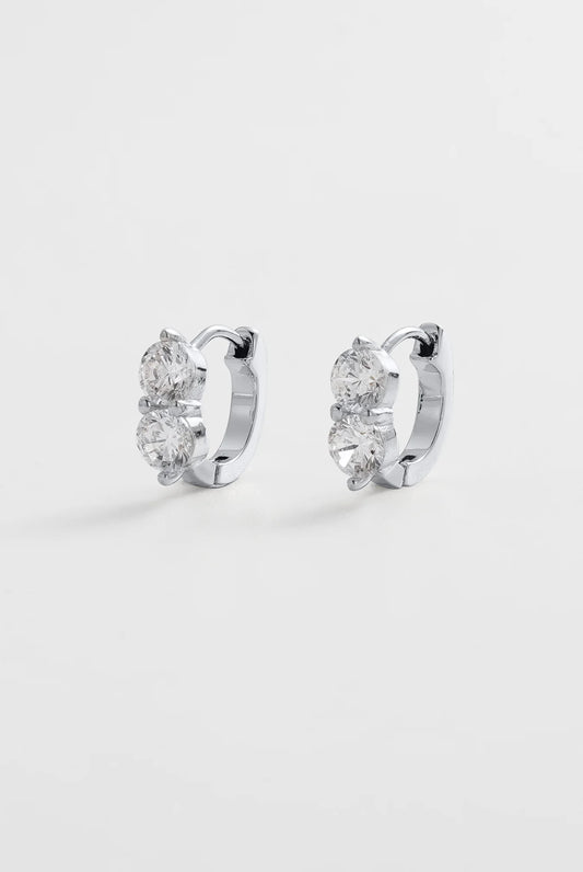 Zoe Huggie Earrings - Silver