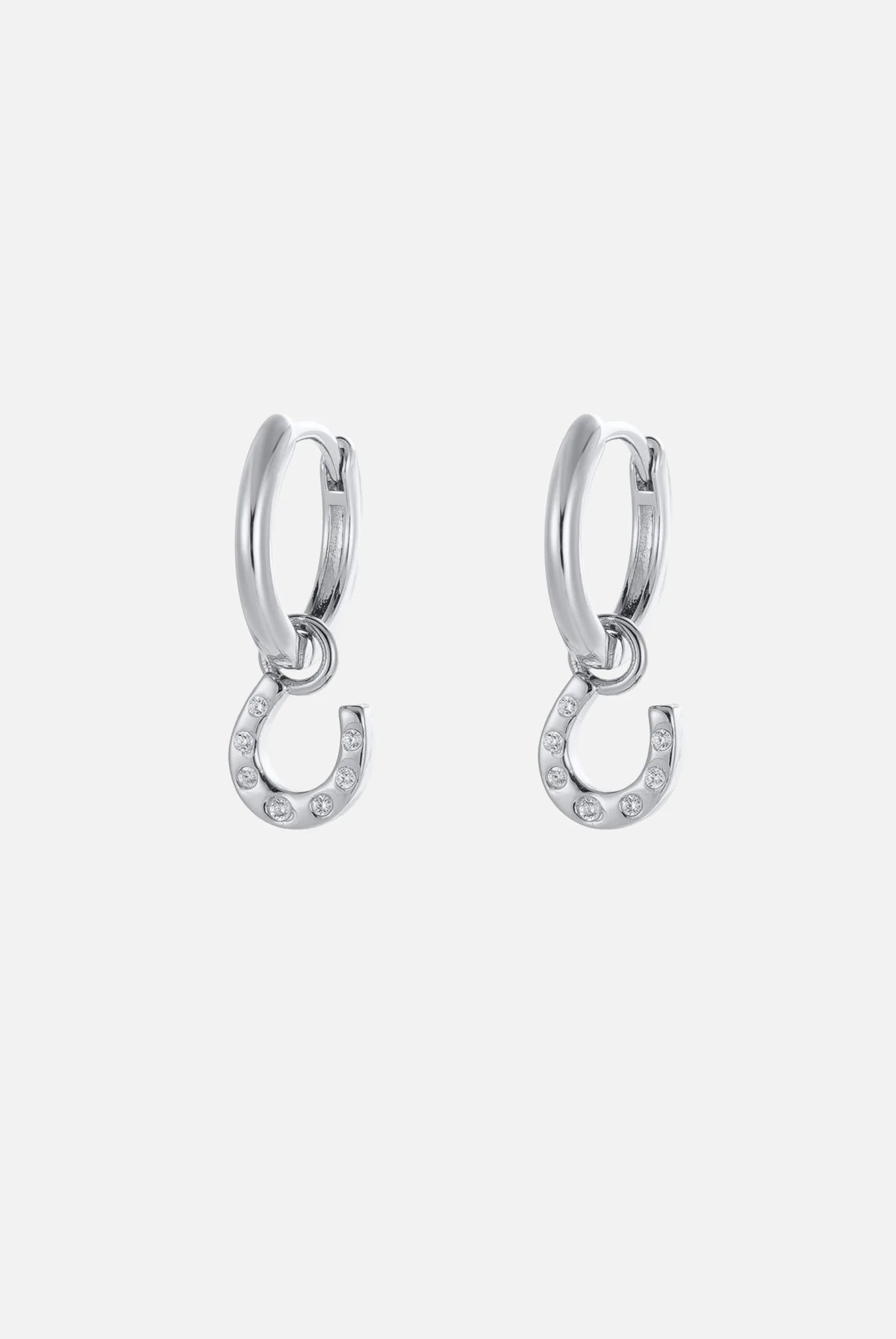 Lucky Hoop Earrings - Silver
