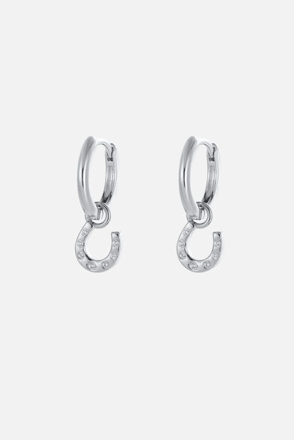 Lucky Hoop Earrings - Silver