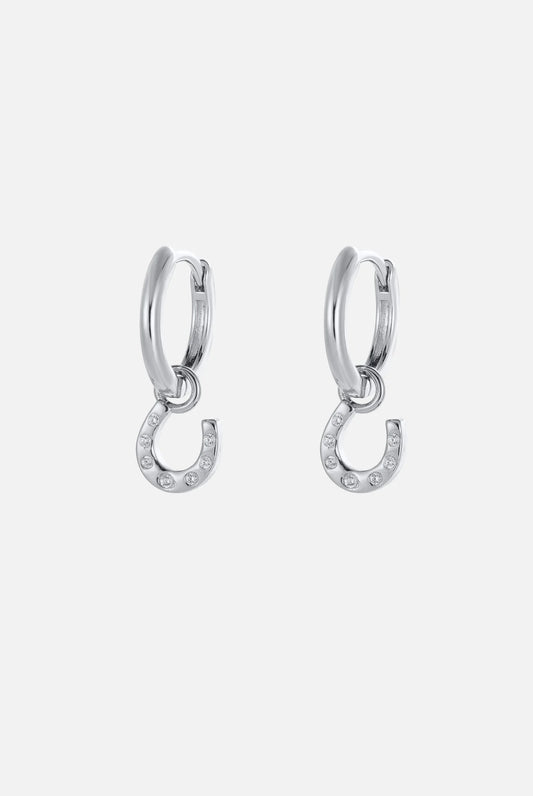 Lucky Hoop Earrings - Silver