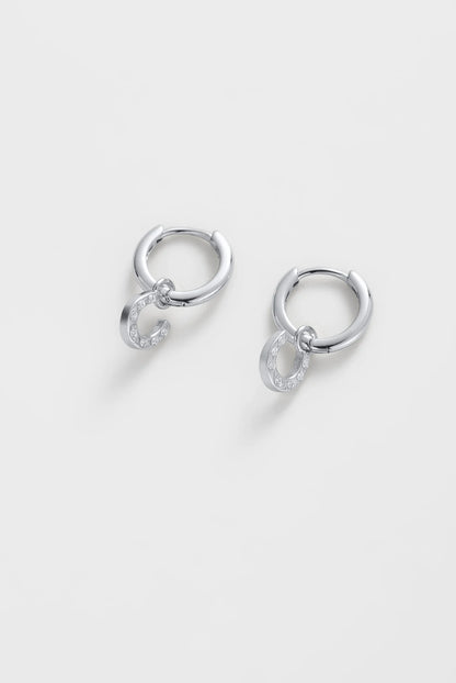 Lucky Hoop Earrings - Silver