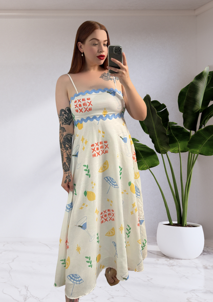 Holly RIC RAC Maxi Dress - Martini White