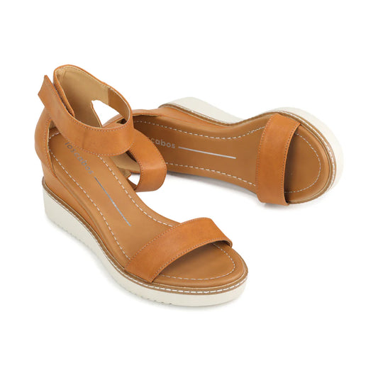 TWEET WEDGE PU SHOES BY LOS CABOS - BRANDY