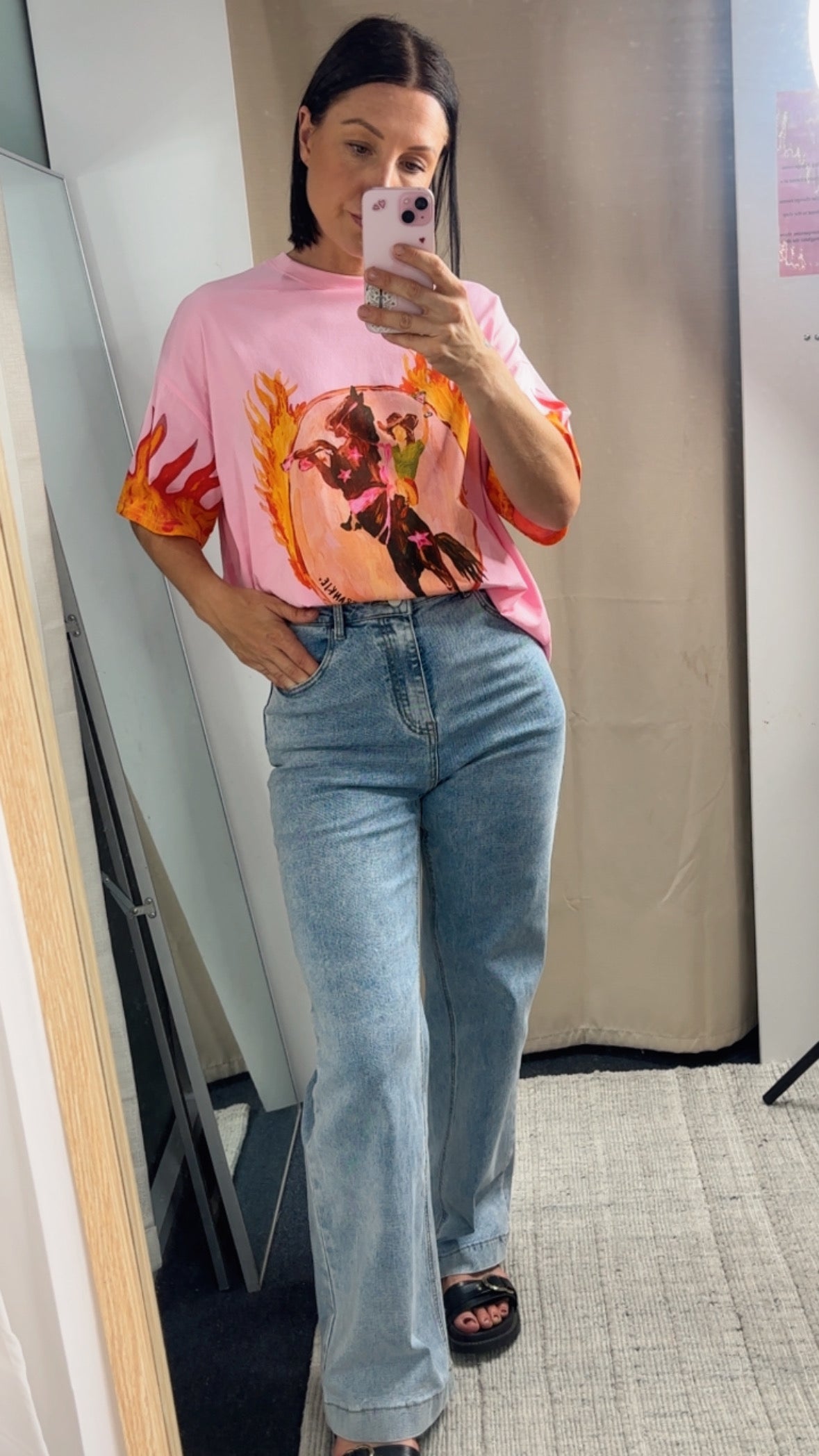 Kylie High Waisted Wide Leg Denim Jeans - Light Blue