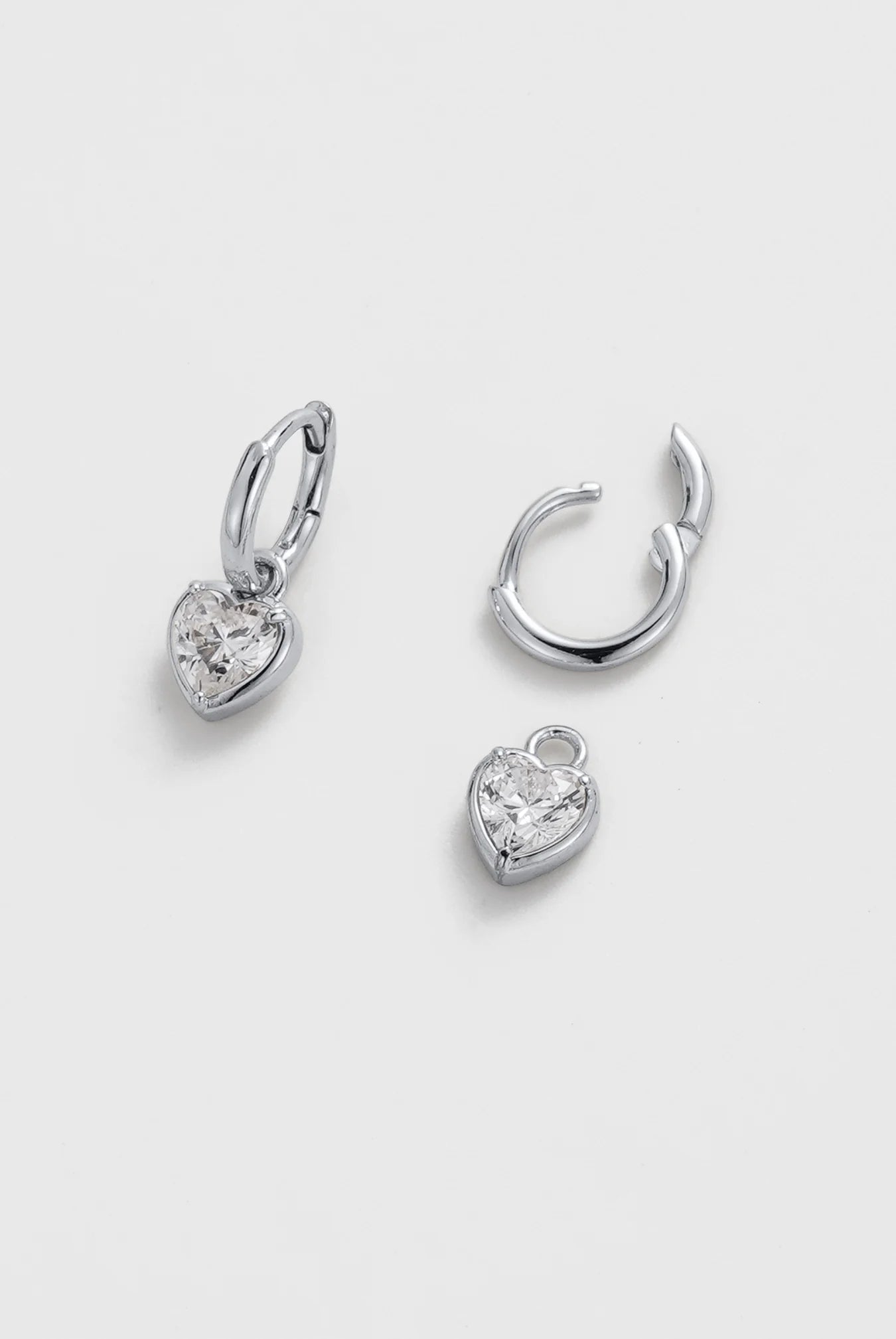Amor Heart Earrings - Silver