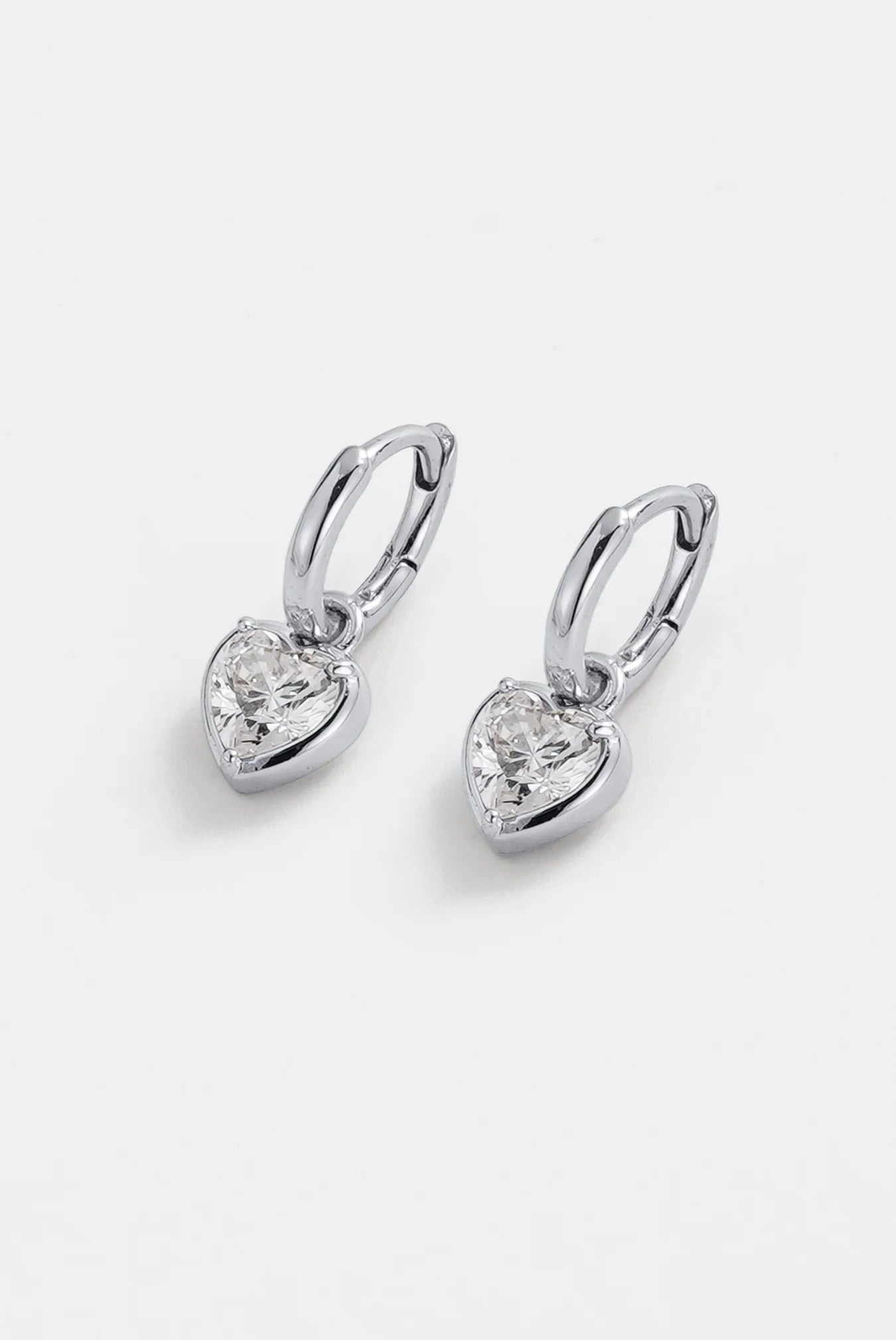 Amor Heart Earrings - Silver