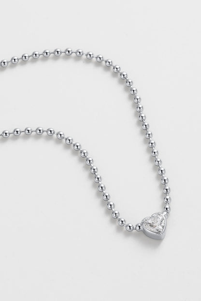 Amor Heart Necklace - Silver
