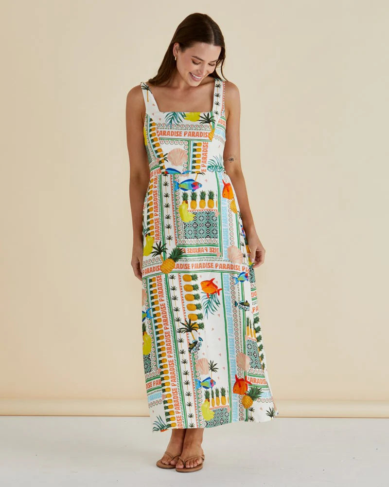 Tegan Midi Dress - Paradise Print