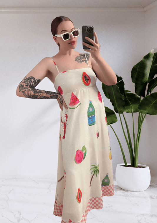 Nora By Frankie Maxi Dress - White Tutti Frutti