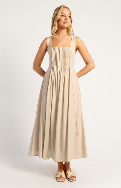 Pippa Pleated Bodice Detail Midi Dress