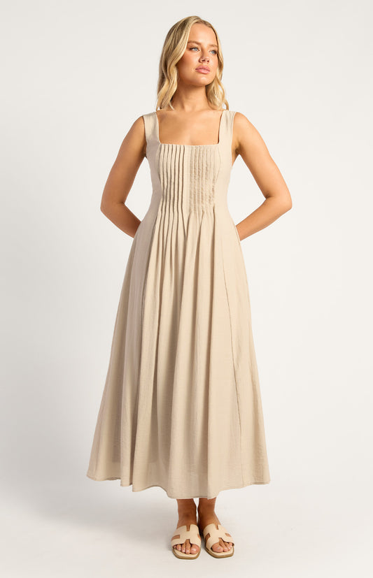 Pippa Pleated Bodice Detail Midi Dress