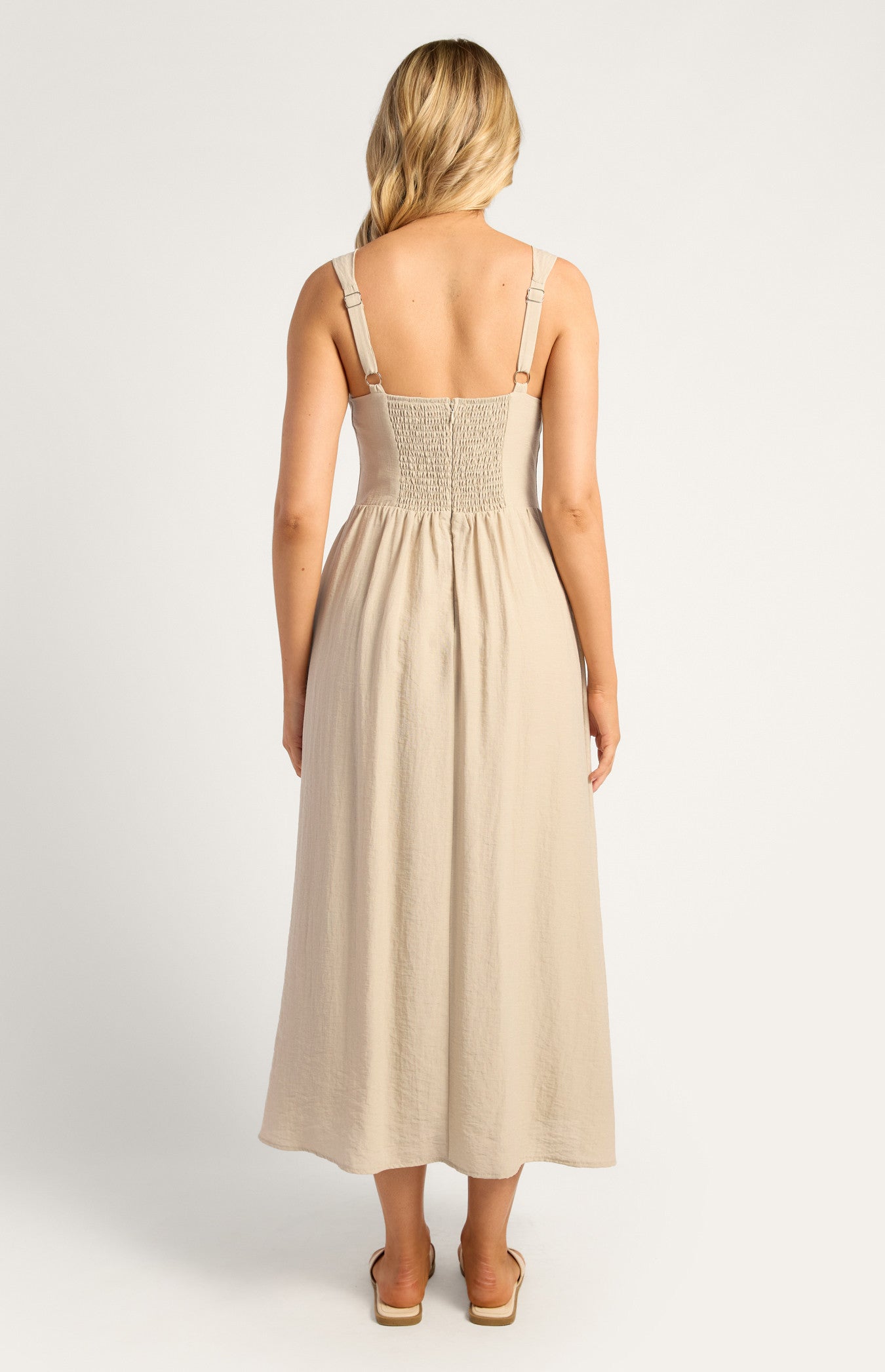 Pippa Pleated Bodice Detail Midi Dress