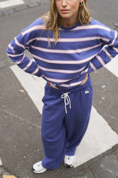 Scout Slouchy Long Sleeve Tee - Navy/Pink