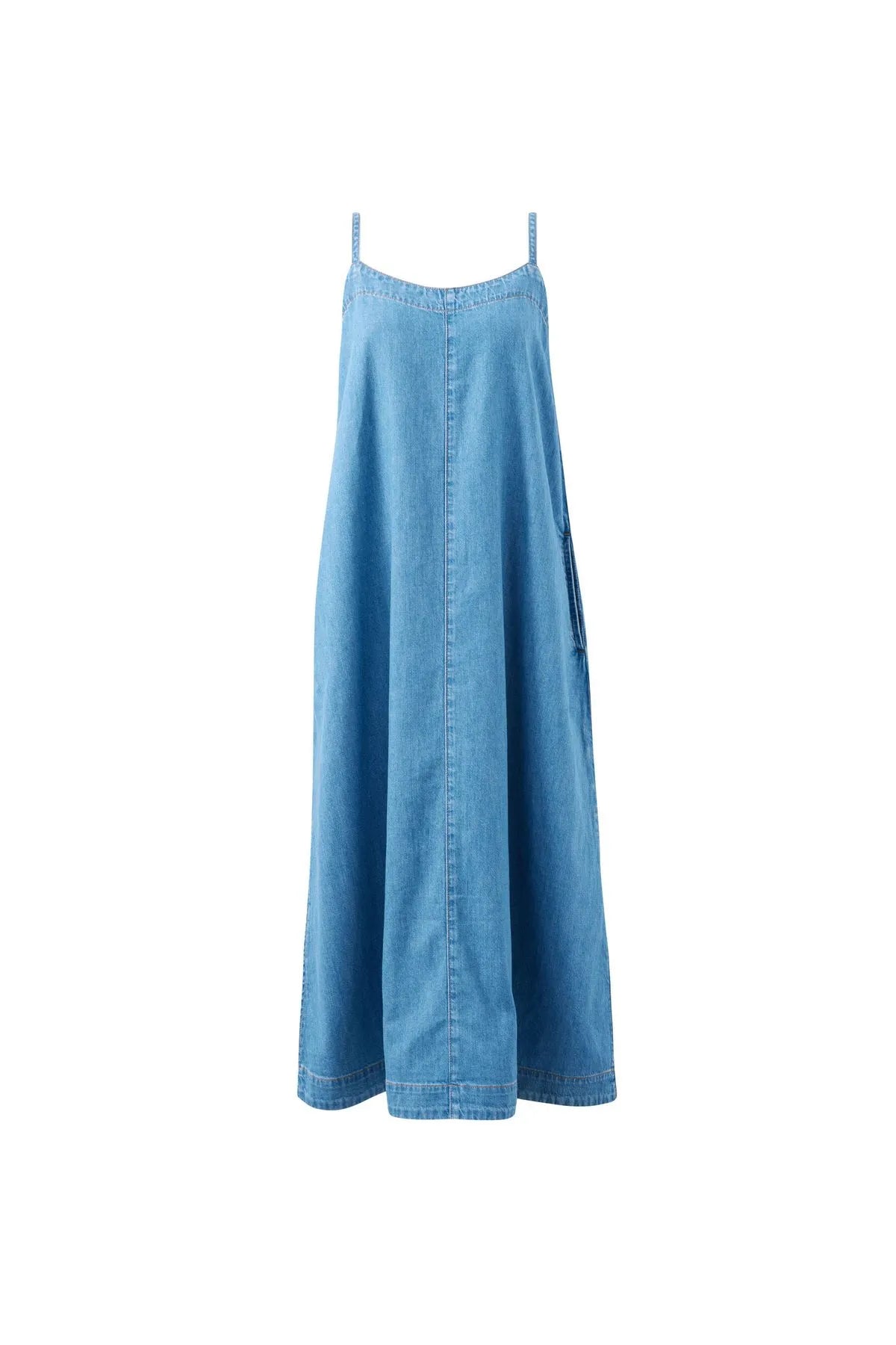 Remy Strappy Midi Dress - Blue Denim