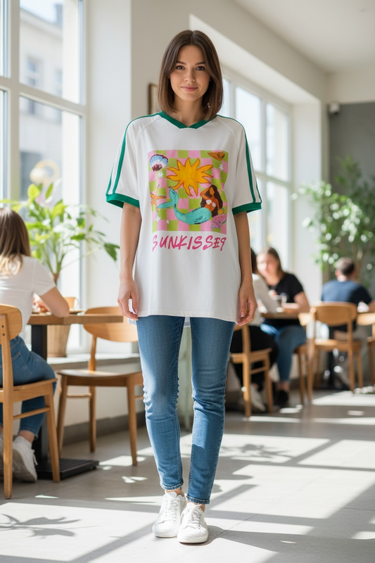 Jersey Oversized T-Shirt - Sunkissed Mermaid Green