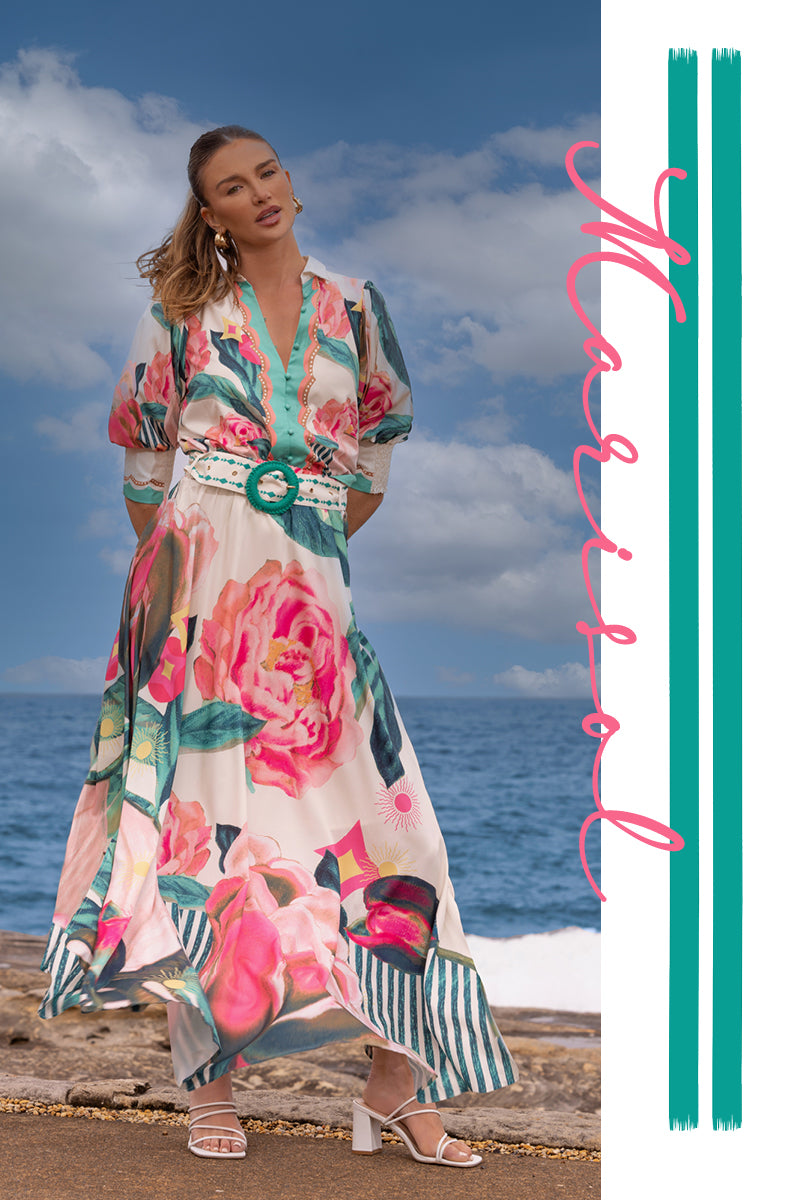 Rebecca Belted Maxi Skirt - Marisol Pink