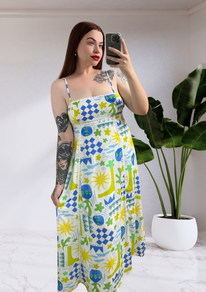 Juniper Sleeveless Midi Dress - Calypso