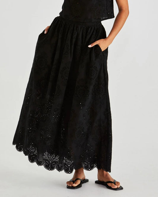 Ani Full Maxi Skirt - Black