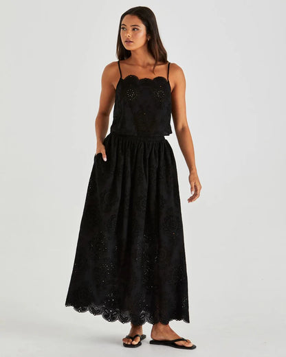 Ani Full Maxi Skirt - Black
