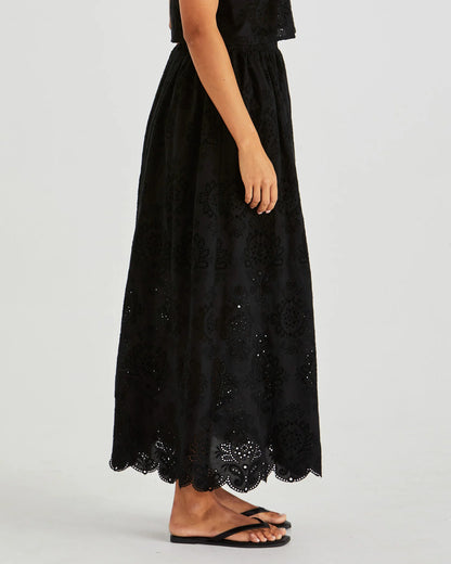 Ani Full Maxi Skirt - Black