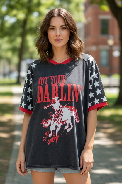 Jersey Oversized T-Shirt - Not Your Darlin Black
