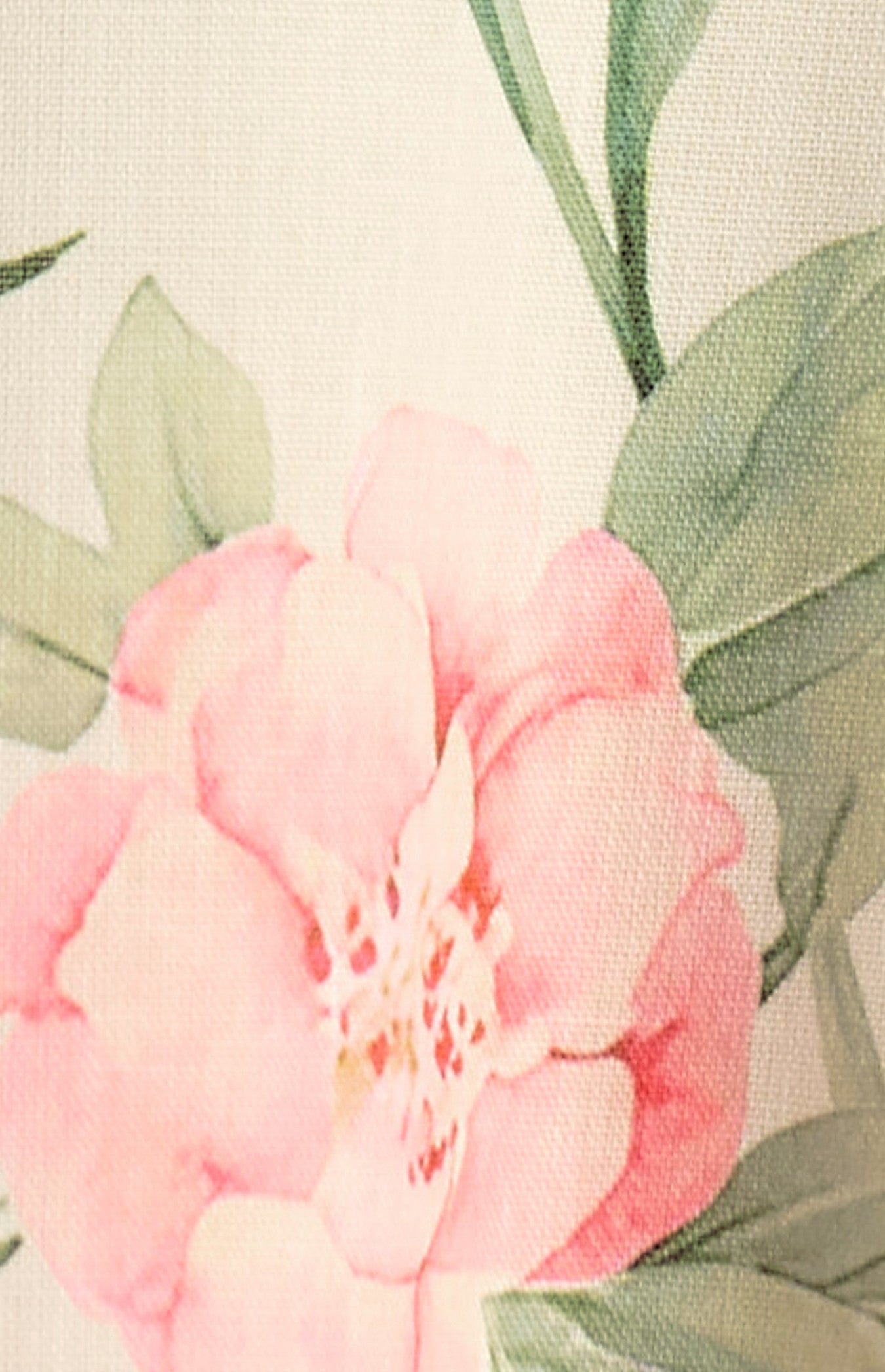 Botanica Floral Faux Linen Bust Detail Midi Dress - Cream Blue