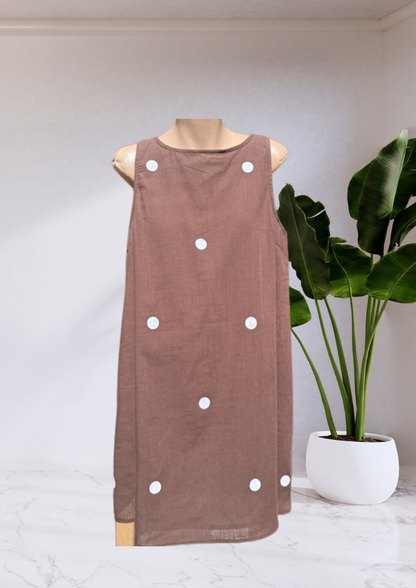 Jazmine Polka Dot Shift Mini Dress - Chocolate | By Frankie