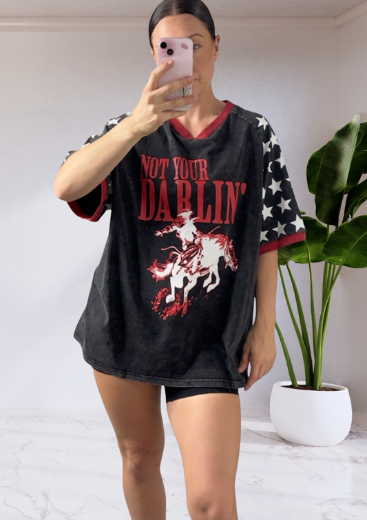 Jersey Oversized T-Shirt - Not Your Darlin Black