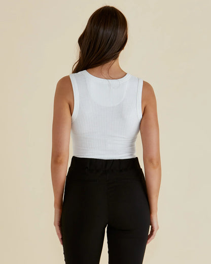 Francis Rib Tank Top - White