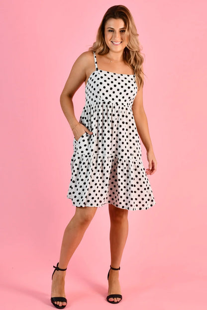 Shellie Short Mini Dress - Polka Dot