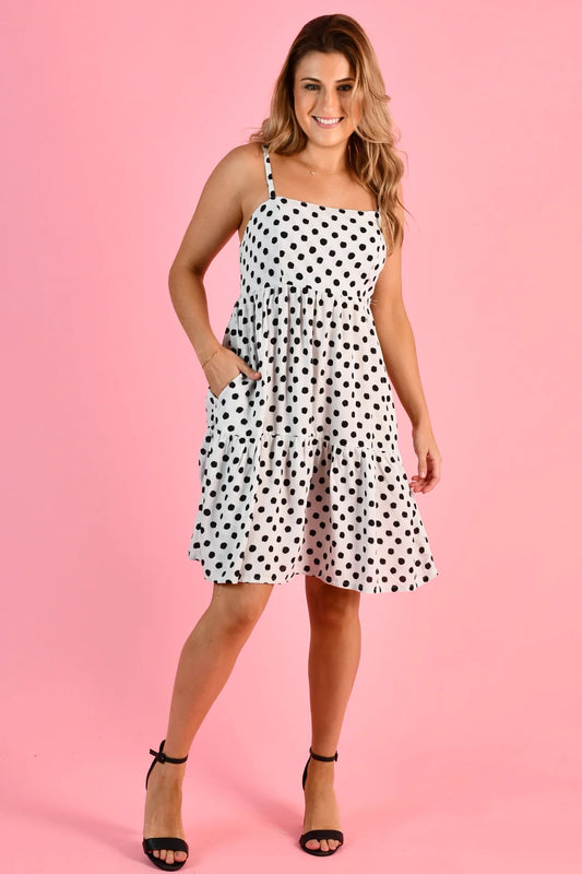 Shellie Short Mini Dress - Polka Dot