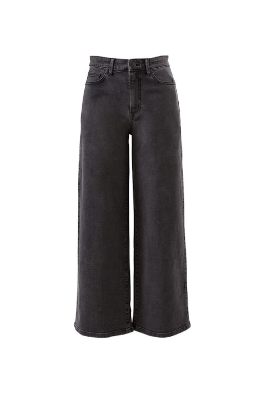 Evie Wide Leg Denim Jeans - Black