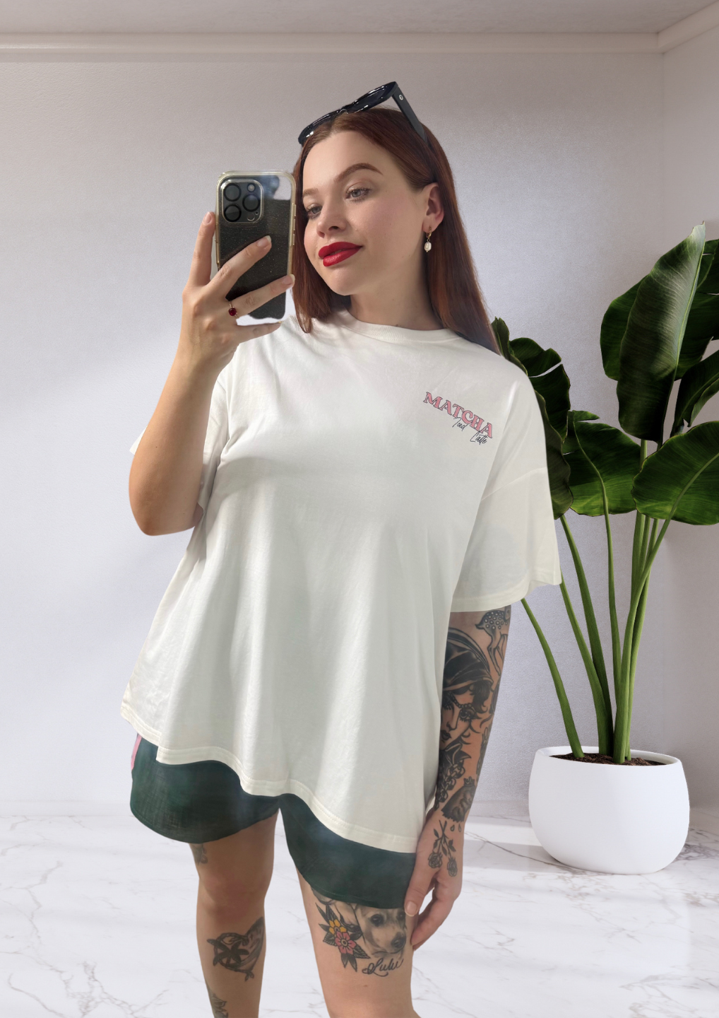 Ivy By Frankie Tee Shirt & Shorts Set - Matcha Iced Latte