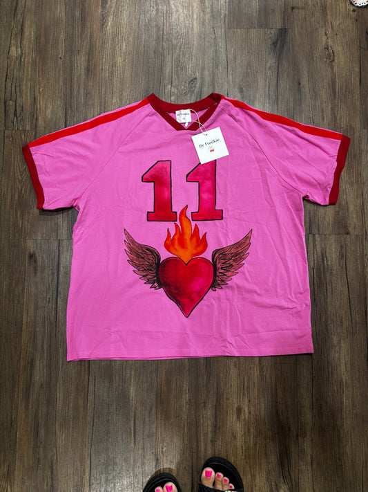 Jersey Tee T-Shirt - Pink Heart | By Frankie