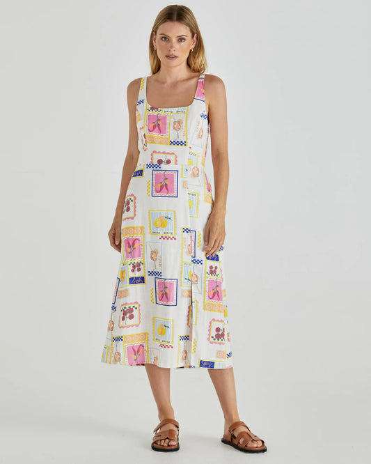 Argo Sleeveless Midi Dress - Spritz Print