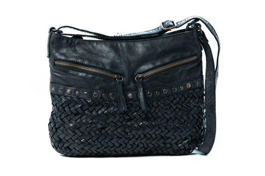 Yara Leather Woven Sling Bag | Rugged Hide