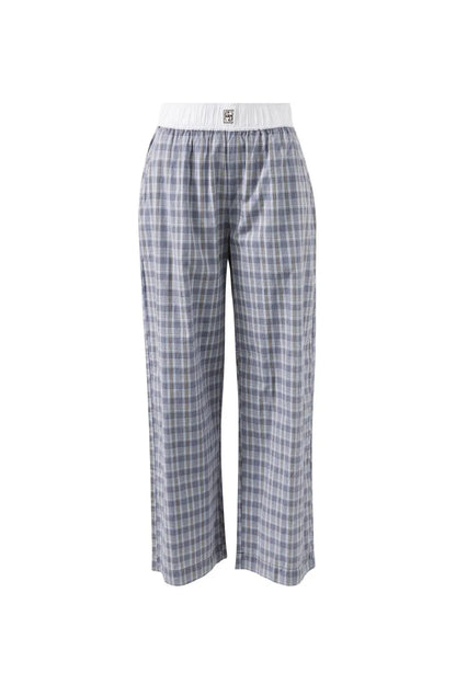 The Lounge Pant - blue chocolate check | Ceres Life