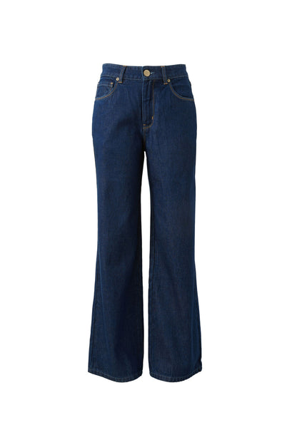 Morgan Relaxed Wide Leg Jean - Midnight Blue
