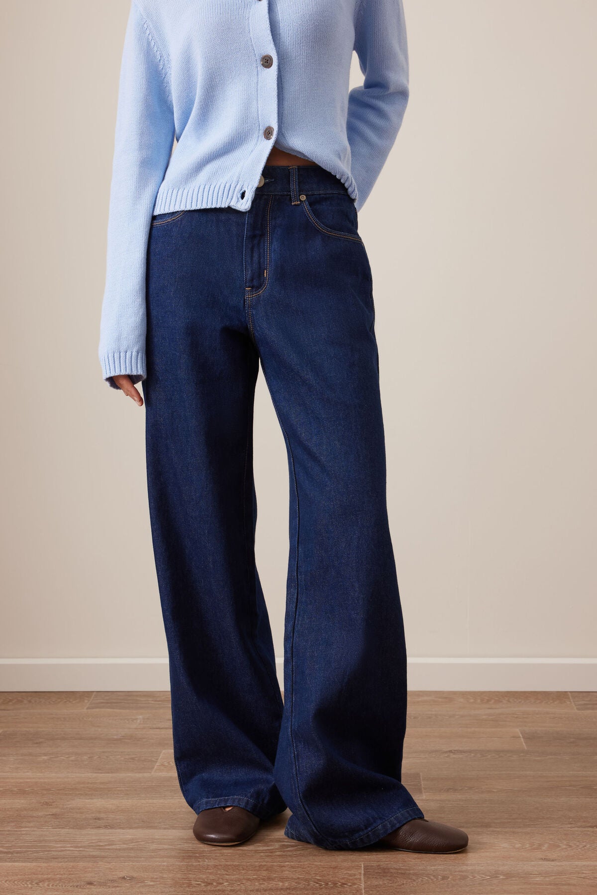 Morgan Relaxed Wide Leg Jean - Midnight Blue
