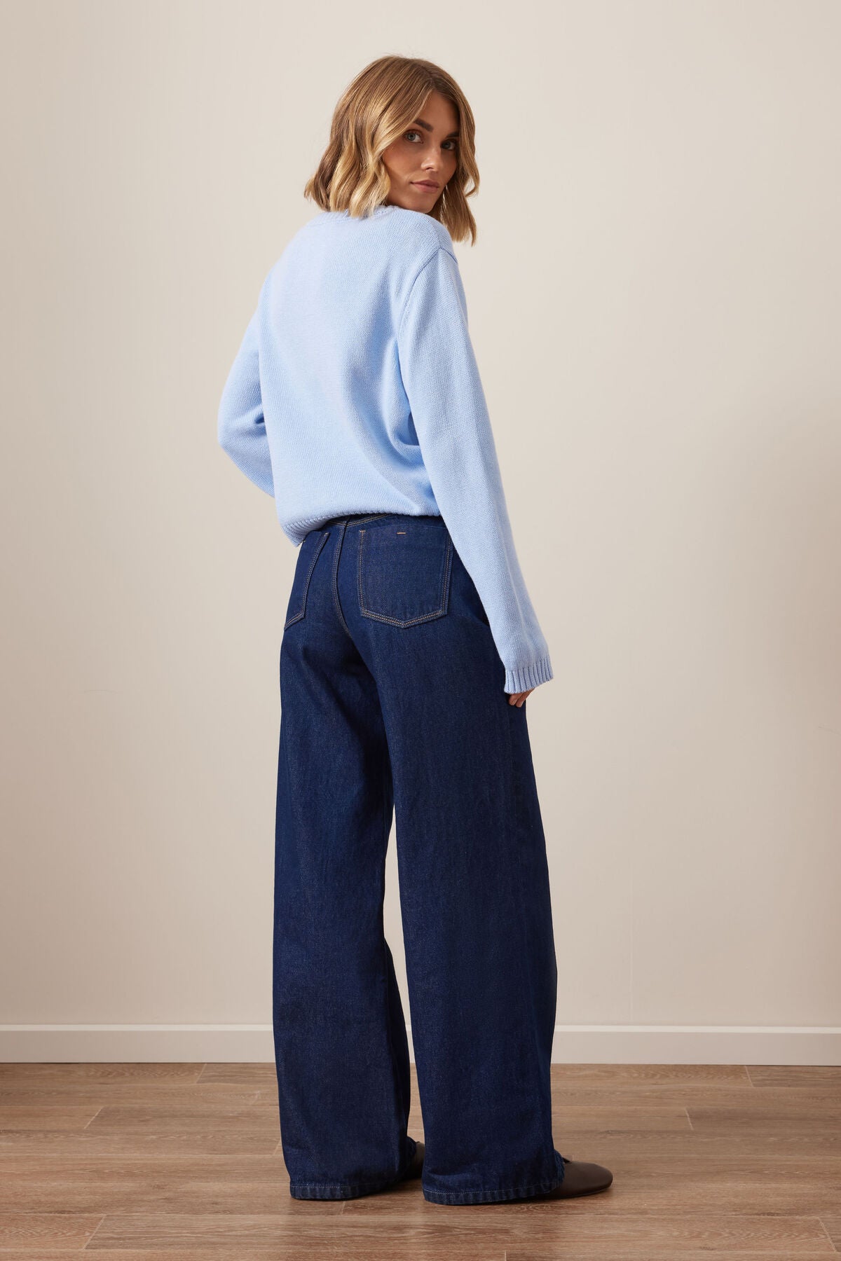 Morgan Relaxed Wide Leg Jean - Midnight Blue