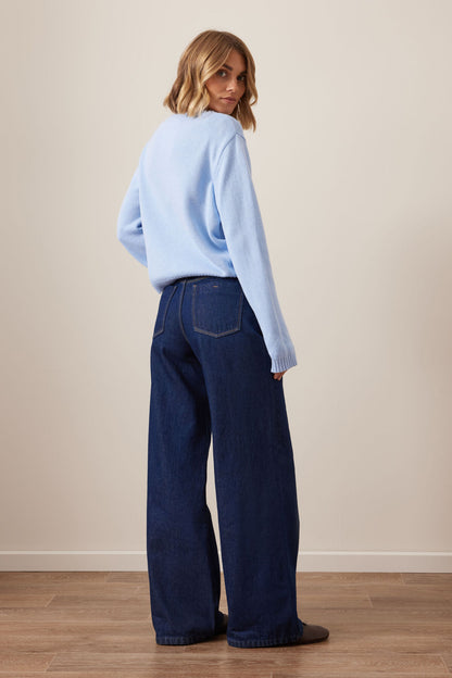 Morgan Relaxed Wide Leg Jean - Midnight Blue