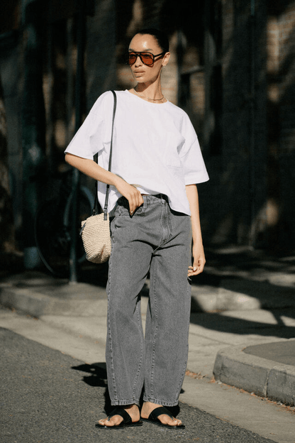 Maggie Tapered Barrel Jean - Faded Black | Ceres Life