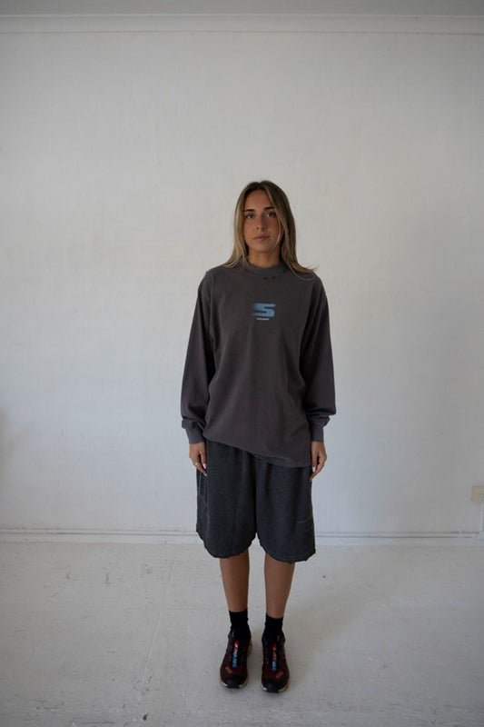 Rebel Unisex Long Sleeve Shirt - Grey/ Blue