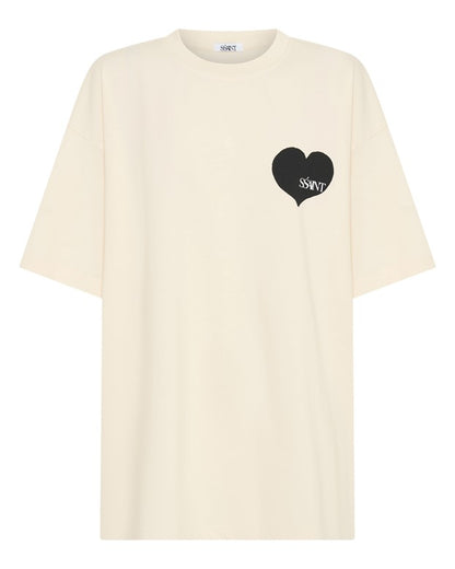 SŚAINT Heart T-shirt - Cream Black