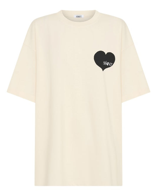 SŚAINT Heart T-shirt - Cream Black